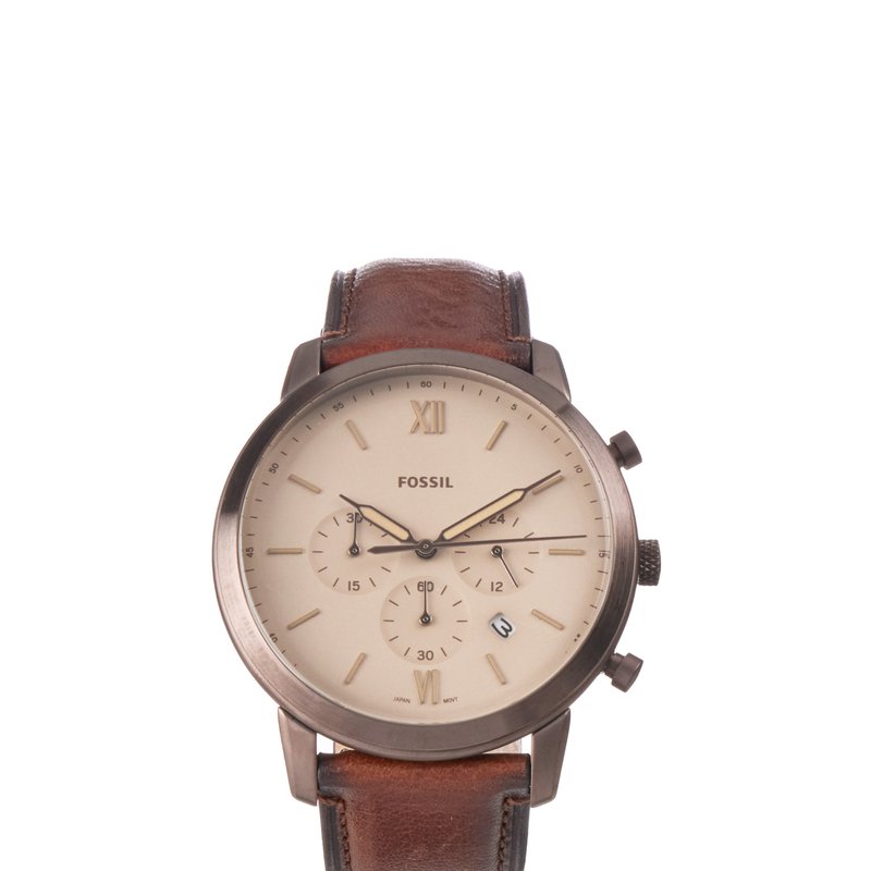 FOSSIL FOSSIL MEN'S FS5941 WHISKEY BROWN NEUTRA QUARTZ STAINLESS STEEL AND ECO LEATHER CHRONOGRAPH WATCH