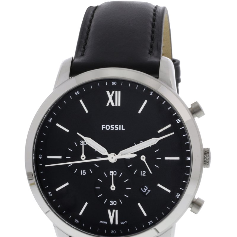 FOSSIL FOSSIL NEUTRA FS5452 ELEGANT JAPANESE MOVEMENT FASHIONABLE CHRONOGRAPH BLACK LEATHER WATCH