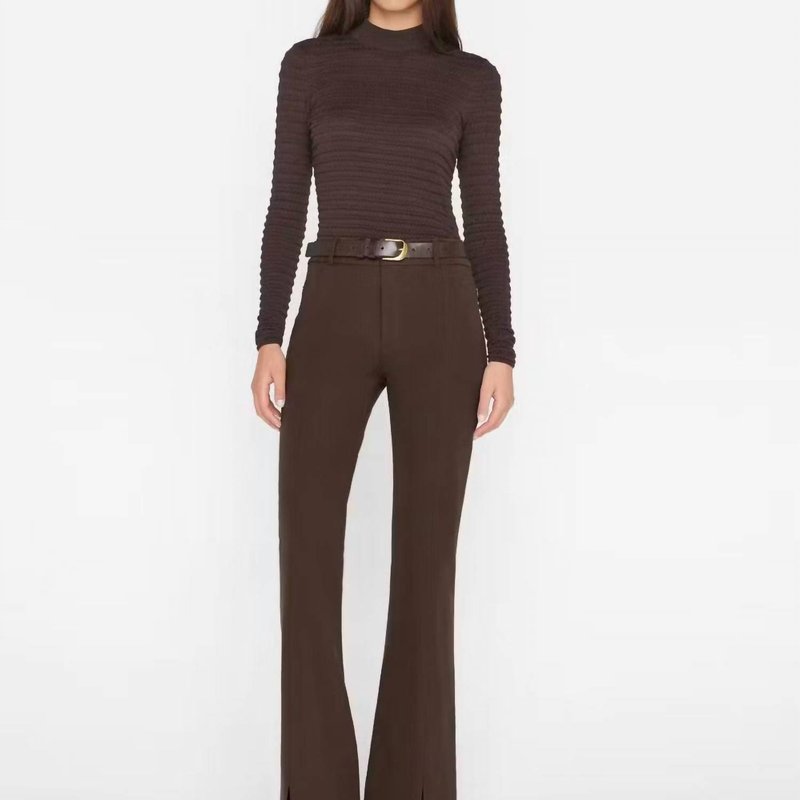 Frame Le High Flare Split Front Trouser In Brown
