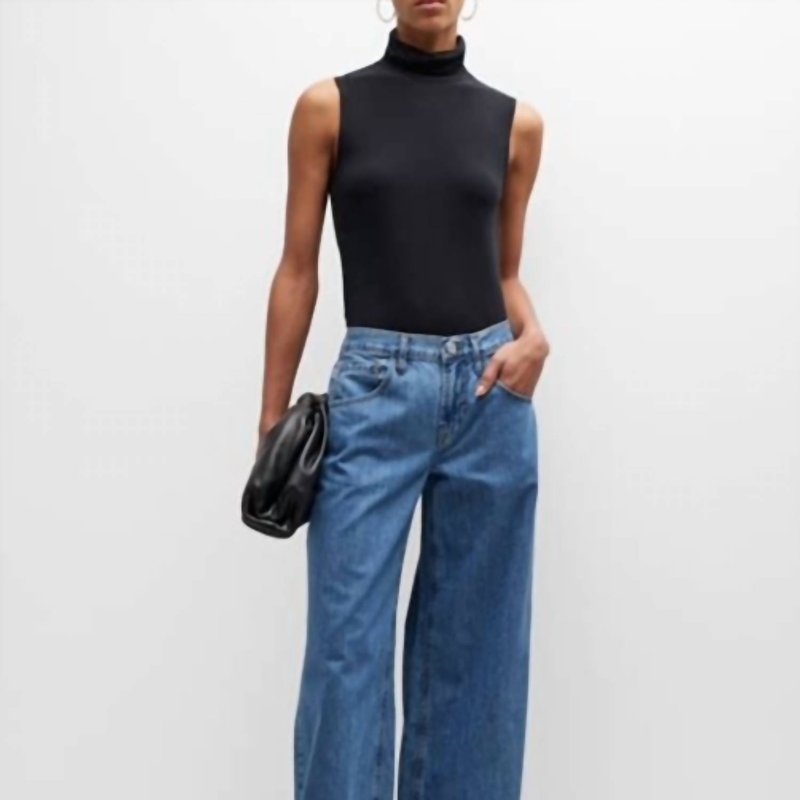 Frame Le Mid Wide Leg Jeans In Blue