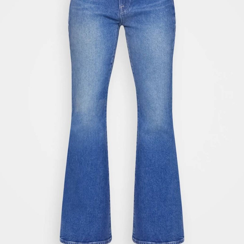 Shop Frame Le Pixie High Flare Jean In Blue