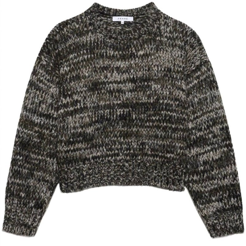 Shop Frame Marl Crewneck Sweater Surplus In Black