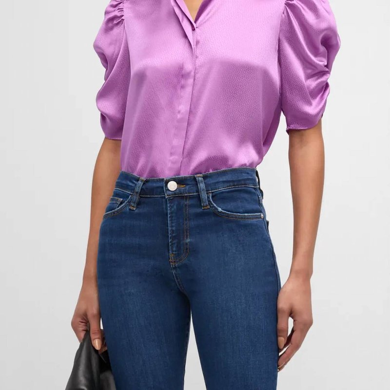 Shop Frame Puff Sleeve Blouse In Orchid In Purple