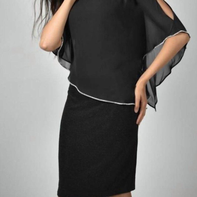 Shop Frank Lyman Dress With Overlay In Black