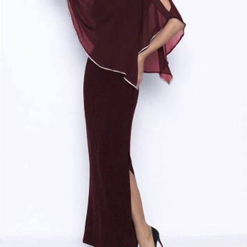 Shop Frank Lyman Long Layered Dress With Crystal Detailing In Purple