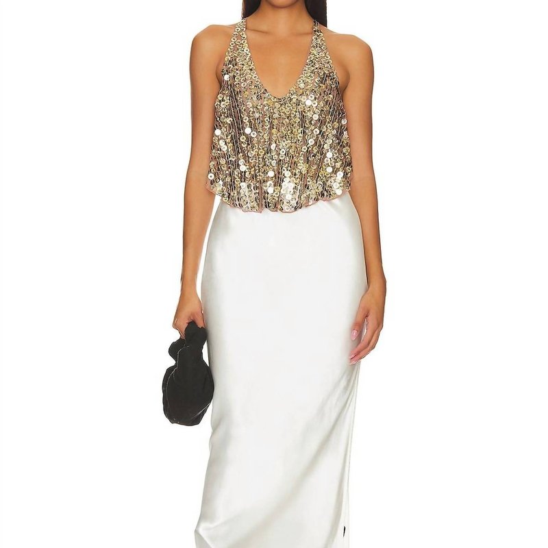 Shop Free People All That Glitters Tank Top In Gold