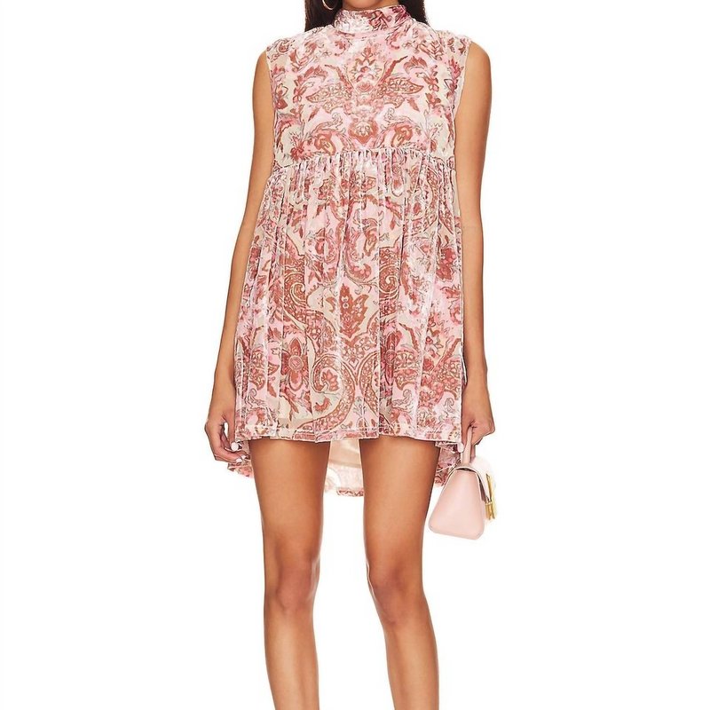 Shop Free People All The Time Velvet Mini Dress In Pink