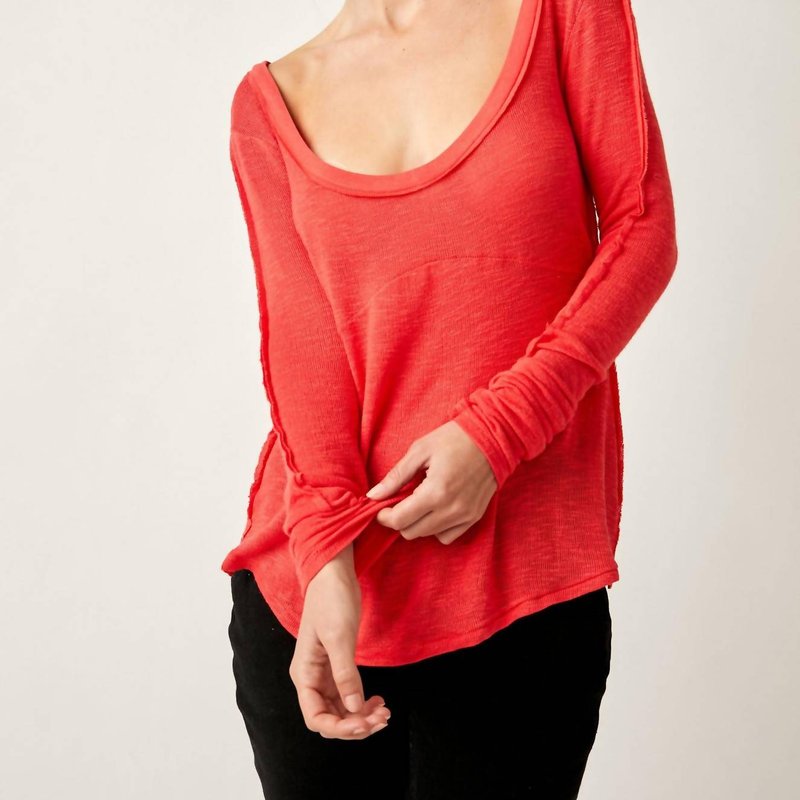 Free People Cabin Fever Layering Top In Red