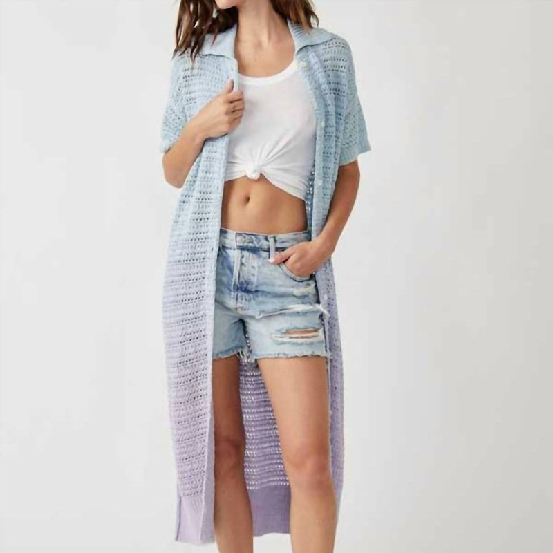 Shop Free People Care Fp Alicia Crochet Cardigan In Blue
