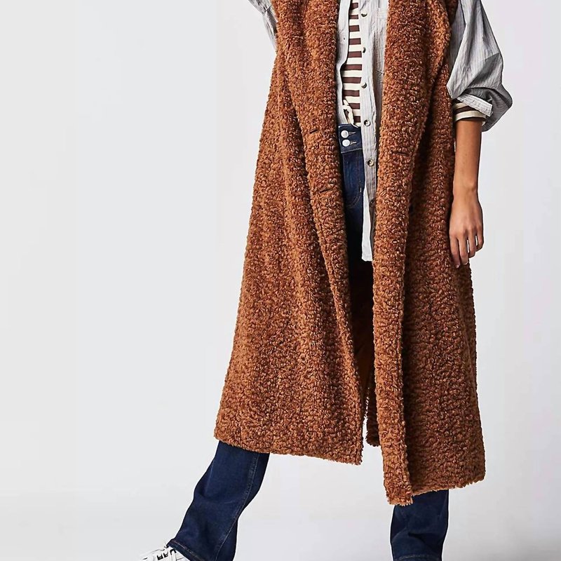 Shop Free People Cozy Time Vest In Brown