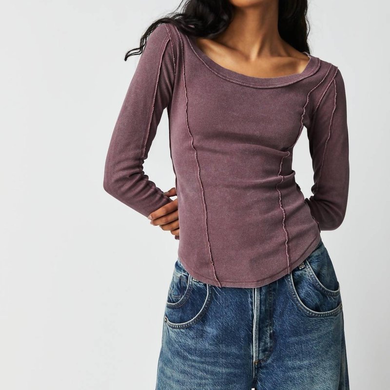 Free People Stuck On You Cuff Top In Hickory In Purple