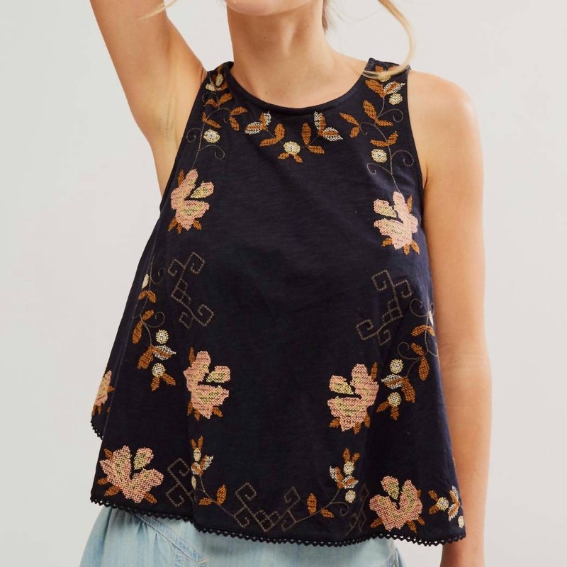 Shop Free People Fun And Flirty Embroidered Top In Black