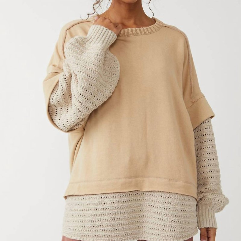 Shop Free People Holly Twofer Pullover In Brown