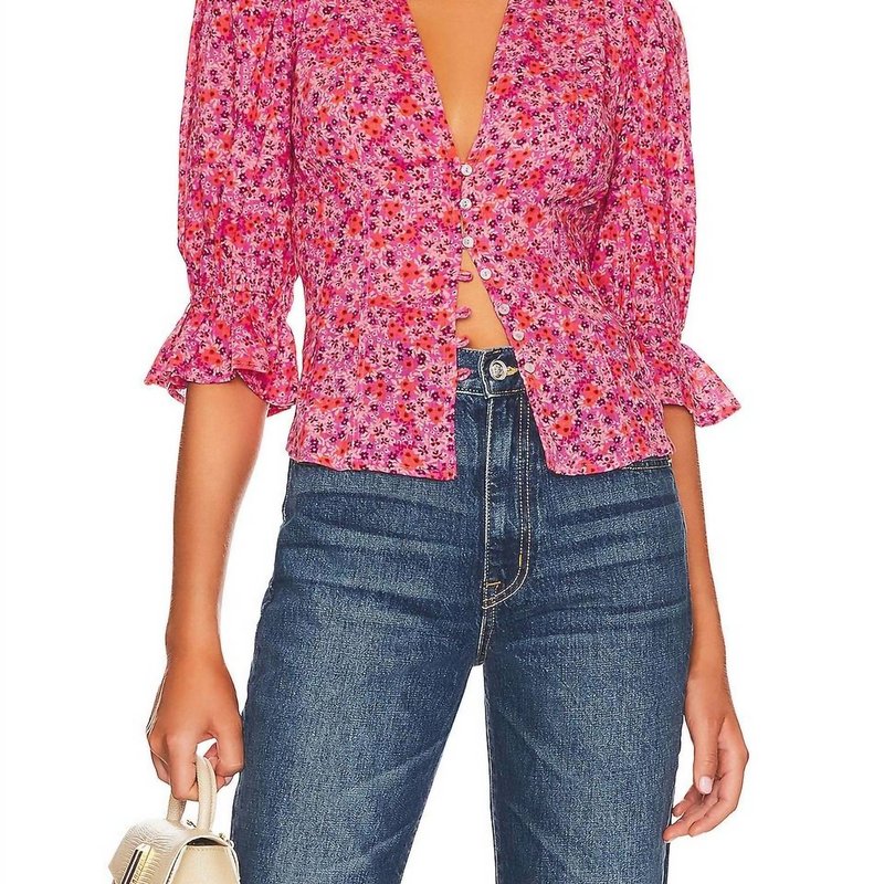 Shop Free People I Found You Printed Top In Pink