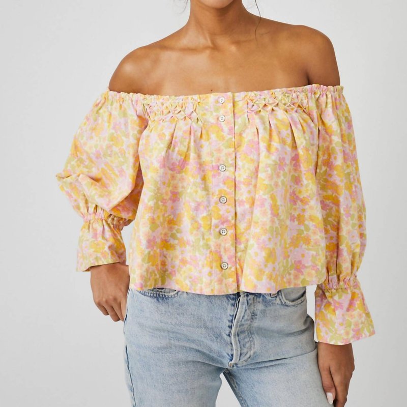 Shop Free People James Smock Top In Yellow
