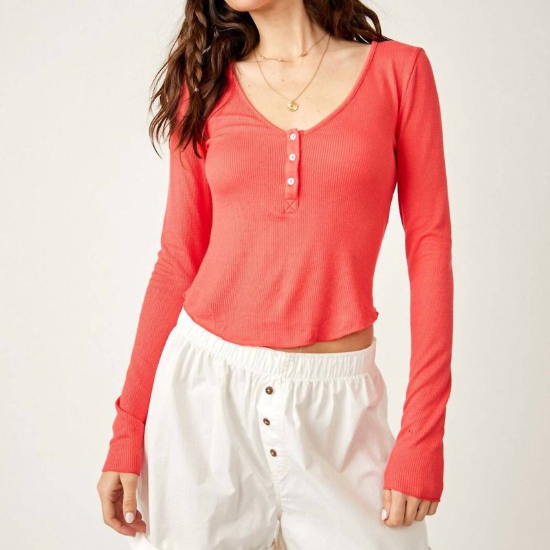 Shop Free People Keep It Basic Layering Top In Red