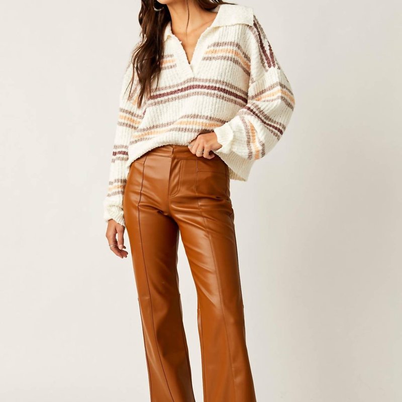 Shop Free People Kennedy Pullover In Ivory Oak Combo In White