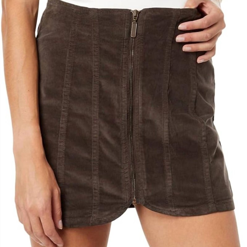 Shop Free People Layla Cord Mini Skirt In Brown