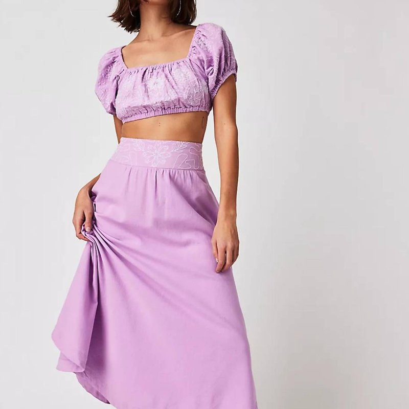 Shop Free People Lotus Crop Top And Skirt Set In Purple