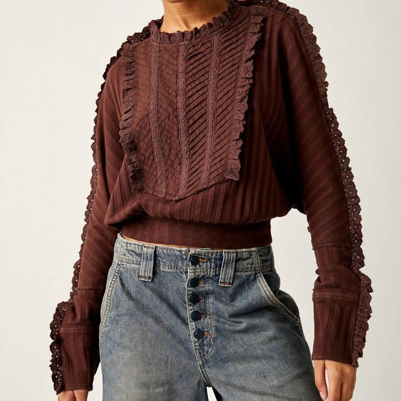 Free People More Romance Top In Mocha In Brown