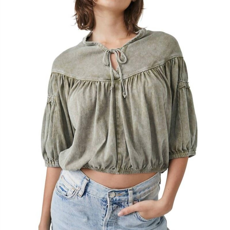 Free People No Good Alone Tee In Willow In Green