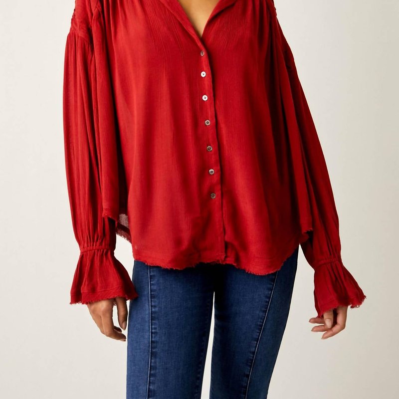 Shop Free People Olivia Smocked Top In Red