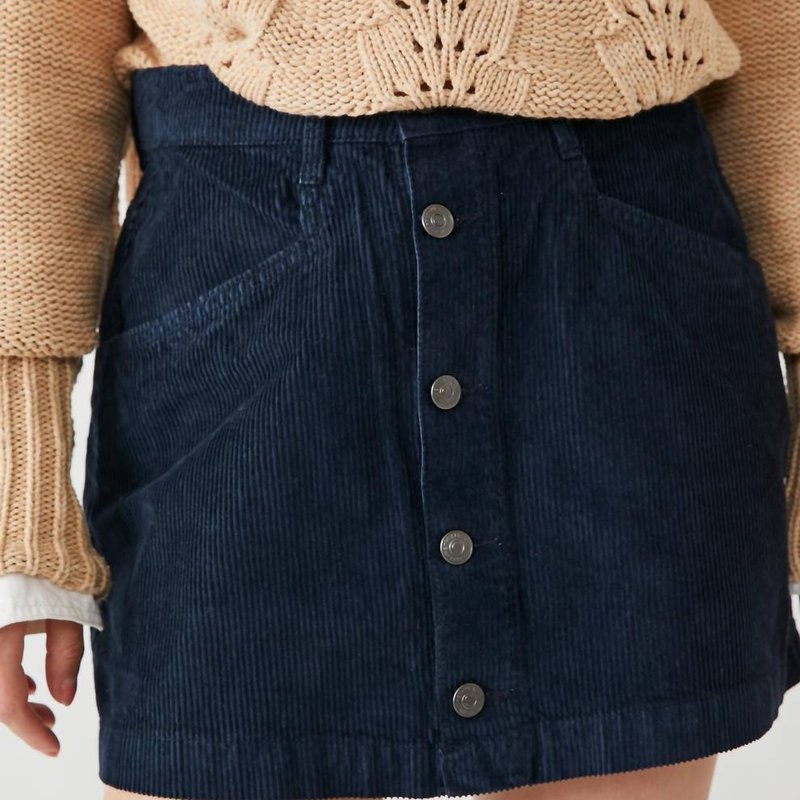 Shop Free People Ray Cord Mini Skirt In Blue