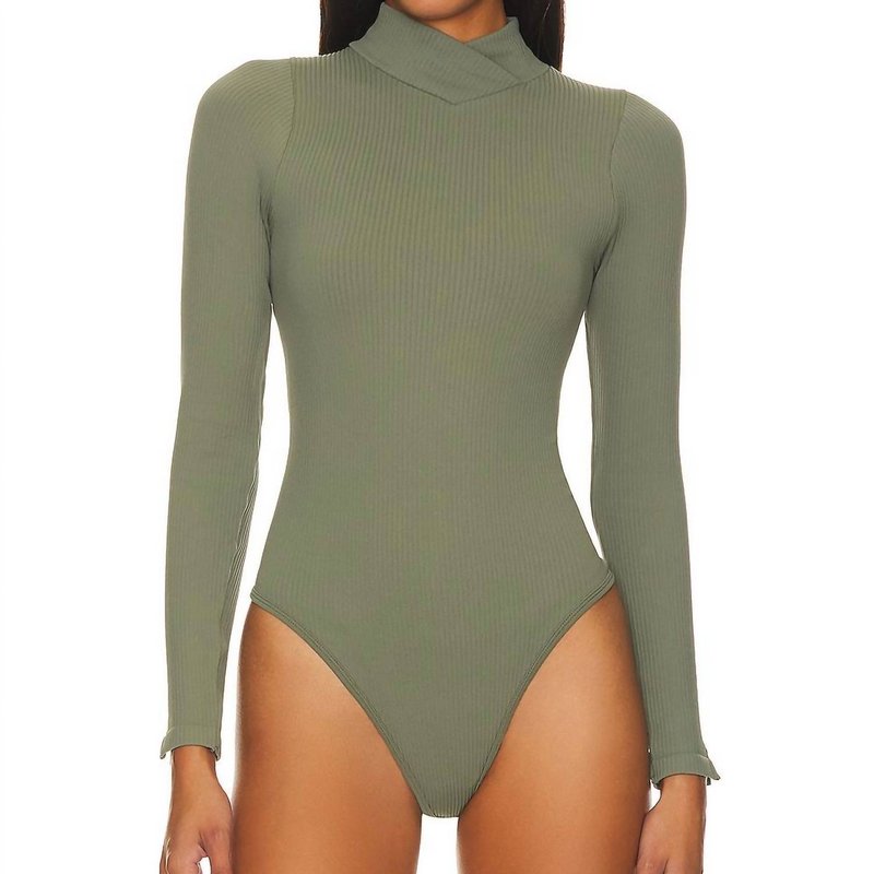 Shop Free People Recycled Turtleneck Bodysuit In Green