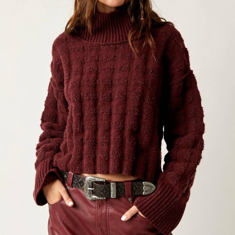 Shop Free People Soul Searcher Mock Neck Sweater In Red