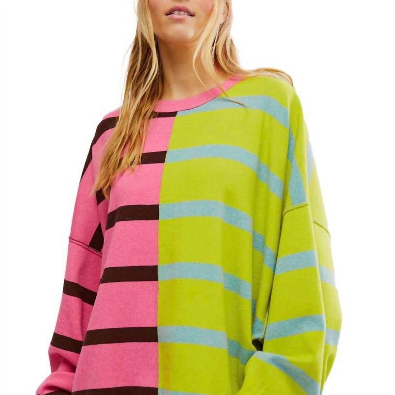 Shop Free People Uptown Stripe Pullover In Green
