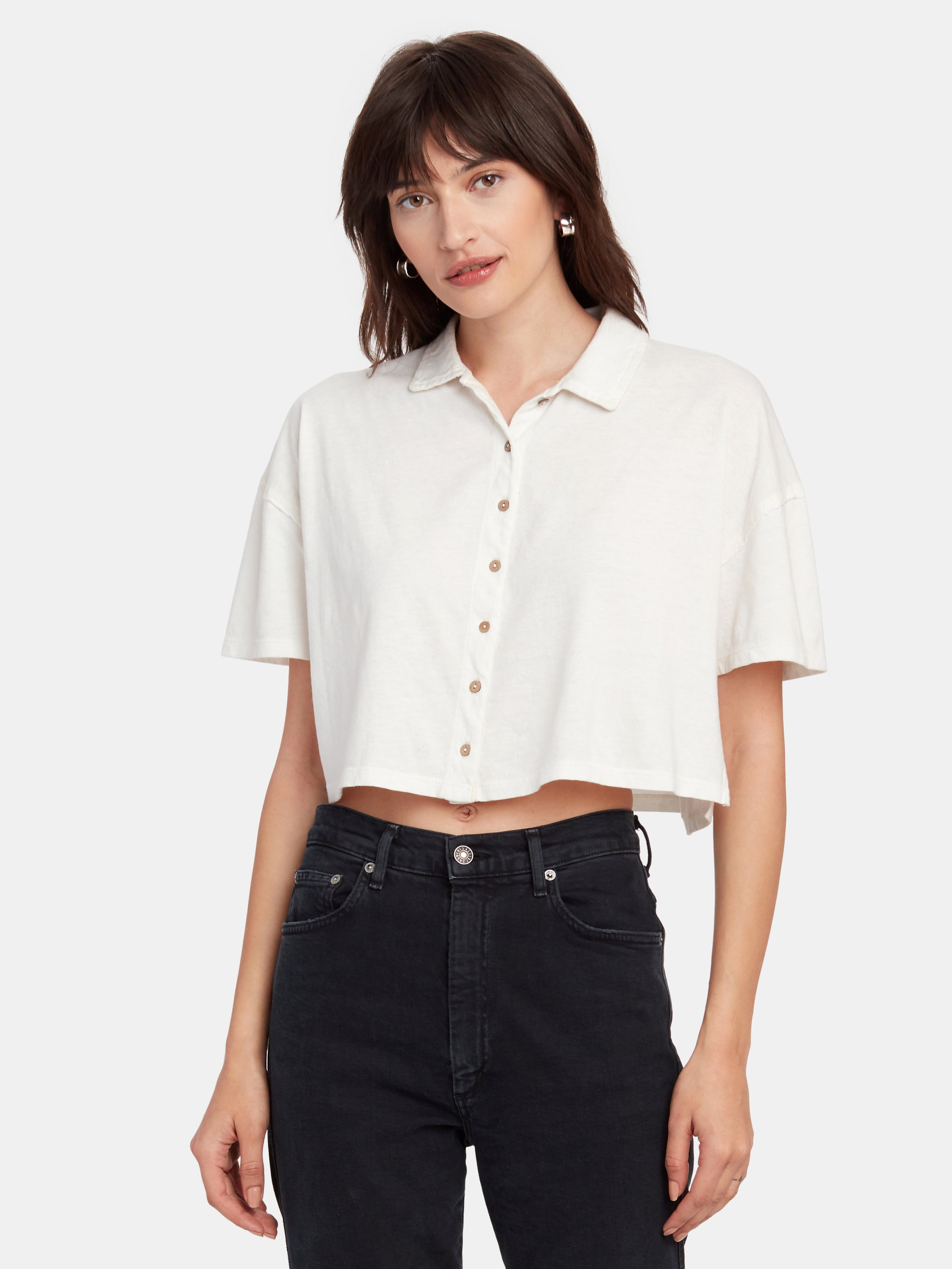 FREE PEOPLE FREE PEOPLE WEEKEND RUSH BUTTON DOWN TOP