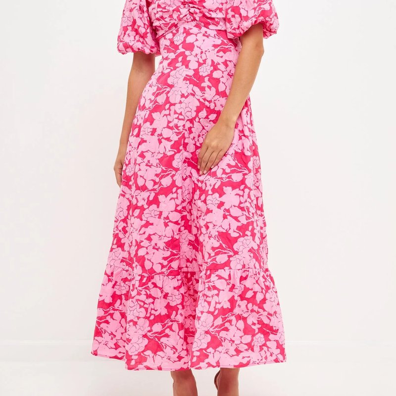 Free The Roses Floral Cut-out Maxi Dress In Pink
