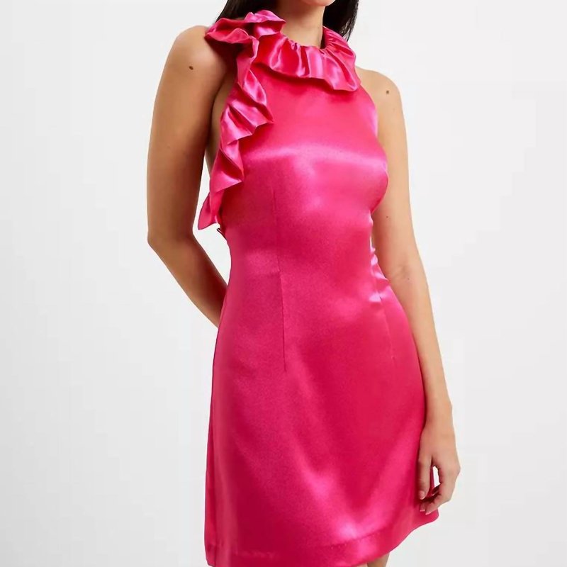 French Connection Adora Satin Dress In Pink