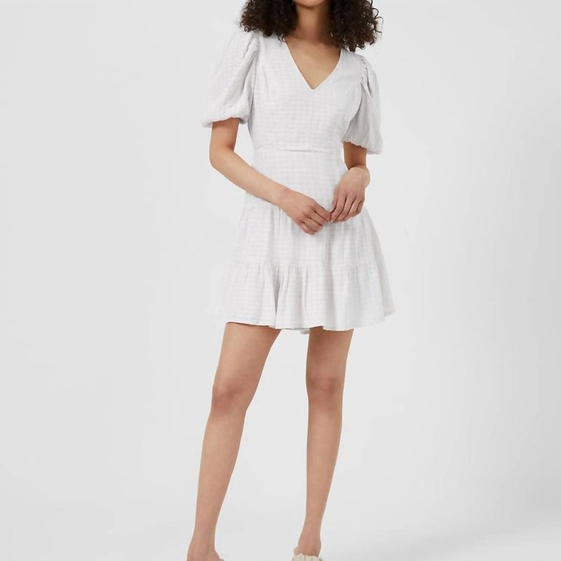 Shop French Connection Birch Gingham Tiered Dress In White