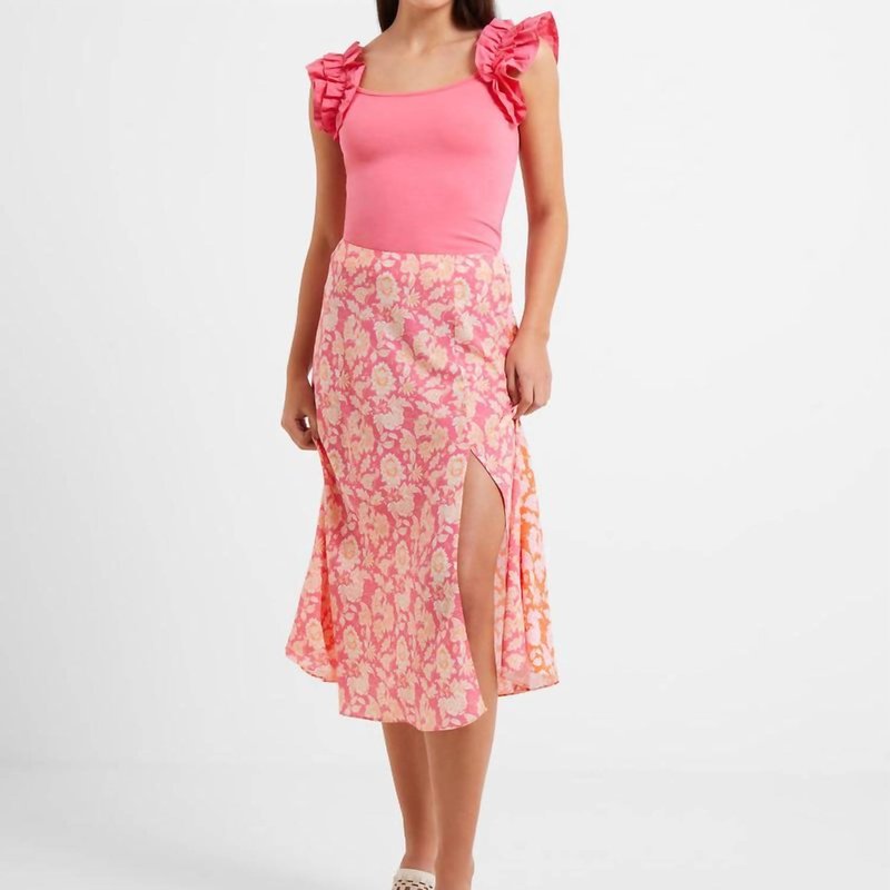 French Connection Cosette Verona Slip Midi Skirt In Pink