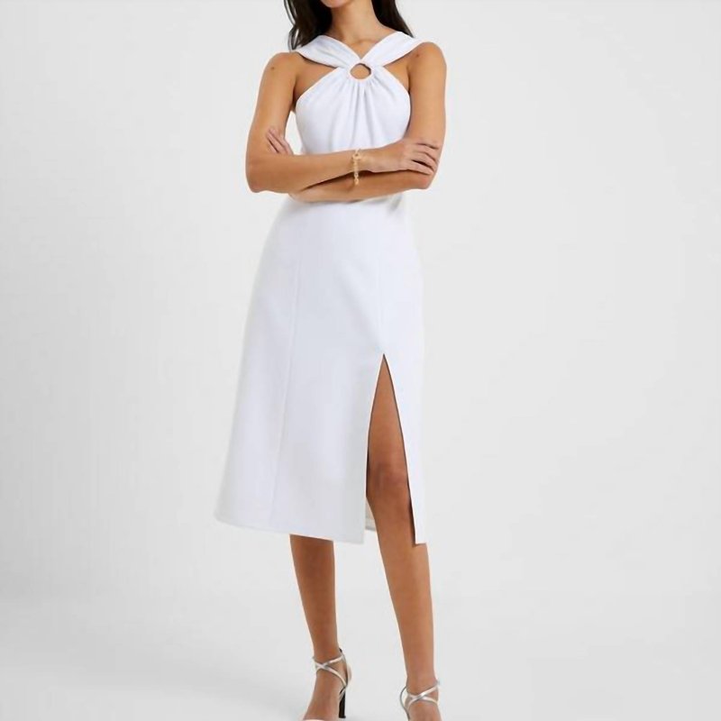 Shop French Connection Echo Rec Crepe Halter Ring Dress In White