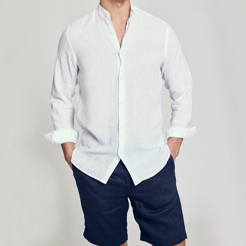 Frescobal_carioca Jorge Ls Linen Shirt In White
