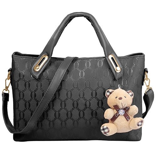 Shop Fresh Fab Finds 1set/4pcs Women Leather Handbag Lady Shoulder Bags Tote Satchel Purse Card Holder In Black