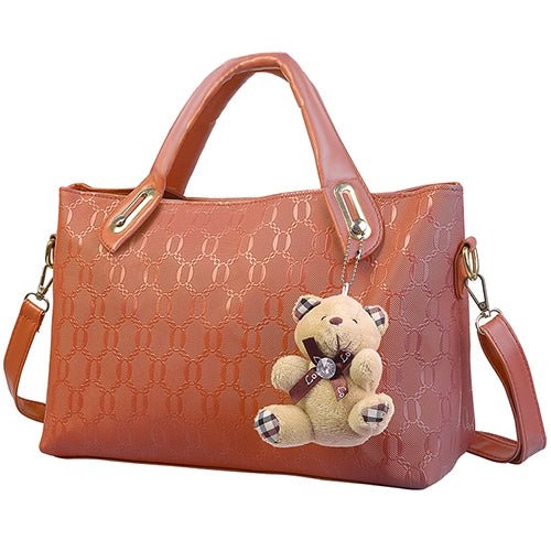 Shop Fresh Fab Finds 1set/4pcs Women Leather Handbag Lady Shoulder Bags Tote Satchel Purse Card Holder In Brown