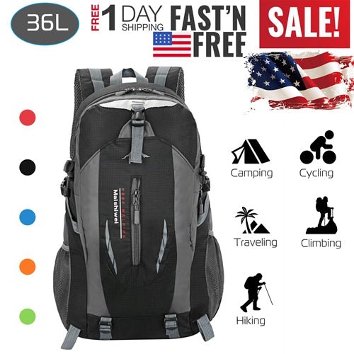 Shop Fresh Fab Finds 36l Outdoor Backpack Waterproof Daypack Travel Knapsack In Black