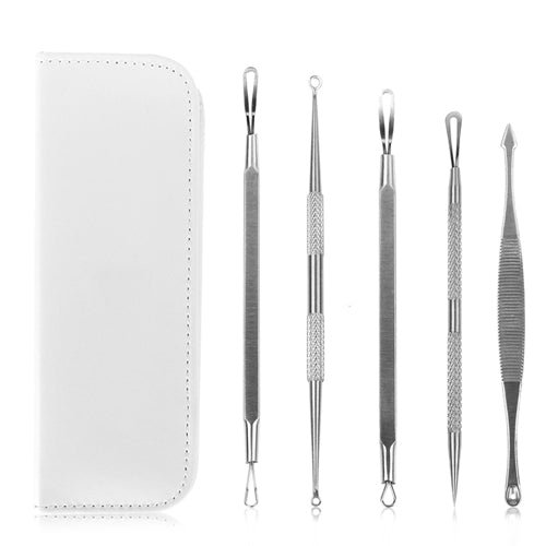 Shop Fresh Fab Finds 5 Pcs Blackhead Remover Kit Pimple Comedone Extractor Tool Set Stainless Steel Facial Acne