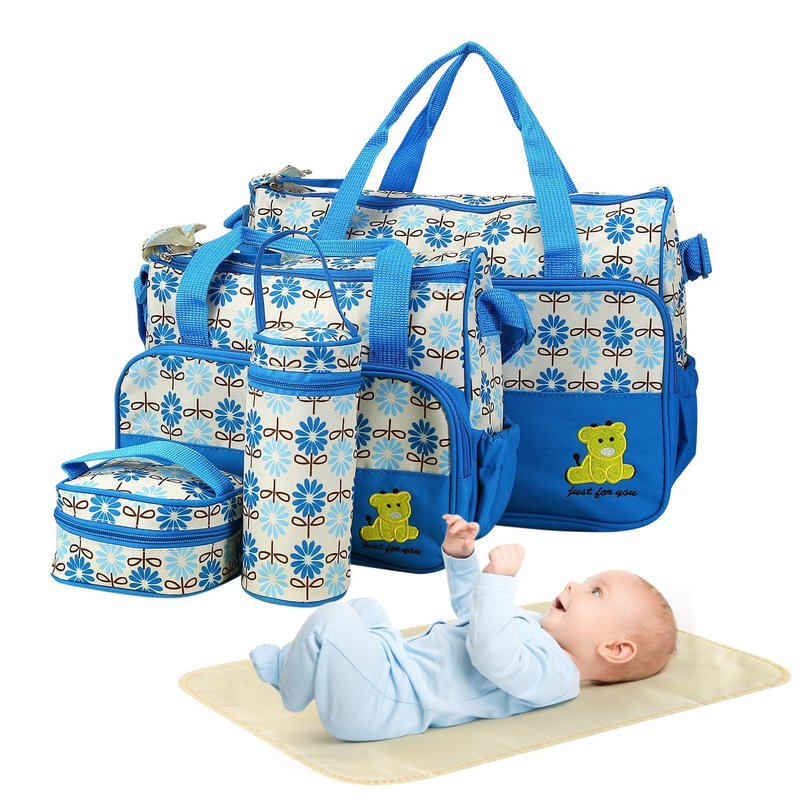 Shop Fresh Fab Finds 5pcs Baby Nappy Diaper Bags Set Mummy Diaper Shoulder Bags With Nappy Changing Pad Insulated Pockets