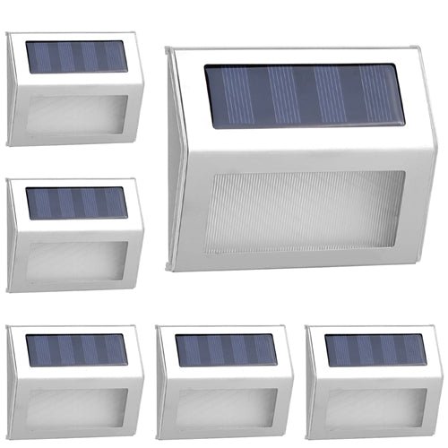 Shop Fresh Fab Finds 6packs Solar Step Lights Stainless Steel Outdoor Solar Deck Lights Led Fence Lamp For Outside Garden