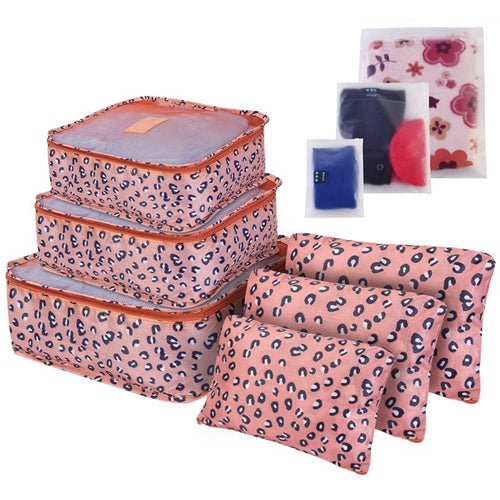 Shop Fresh Fab Finds 9pcs Clothes Storage Bags Water-resistant Travel Luggage Organizer Clothing Packing Cubes For Blouse In Pink