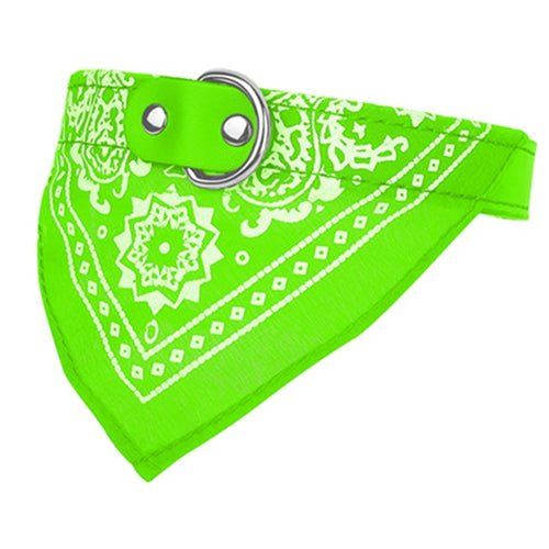 Shop Fresh Fab Finds Adjustable Bandana Leather Pet Collar Triangle Scarf In Green