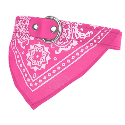 Shop Fresh Fab Finds Adjustable Bandana Leather Pet Collar Triangle Scarf In Pink