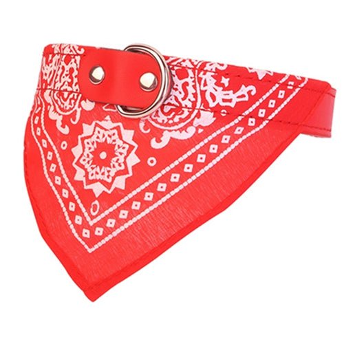 Shop Fresh Fab Finds Adjustable Bandana Leather Pet Collar Triangle Scarf In Red