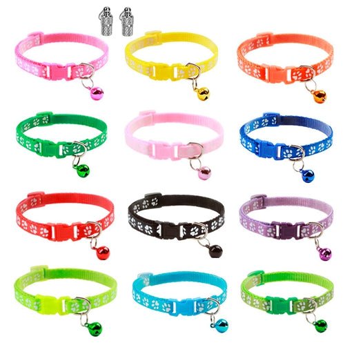 Shop Fresh Fab Finds Cat Collar Adjustable Kitten Collar Pet Collar With Bell Name Tag Safety Buckle Collar