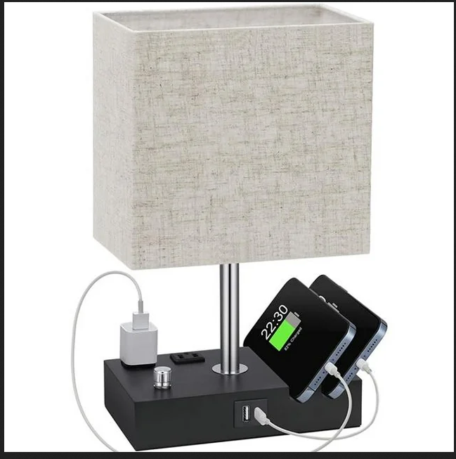 Shop Fresh Fab Finds Dimmable Table Lamp With Usb Ports & Power Outlets