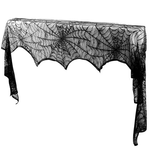 Shop Fresh Fab Finds Halloween Decoration Black Lace Spiderweb Fireplace Mantle Scarf Cover Festive Party Supplies Firepl